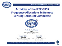 Activities of the IEEE GRSS Frequency Allocations in Remote Sensing Technical Committee