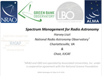 Spectrum Management for Radio Astronomy